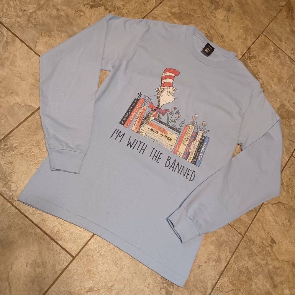 Dr Seuss I’m With The Banned Light Blue Long Sleeve Shirt